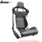 Universal Sport Black White Racing Seats PVC Leather