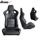 Universal JDM Sport Black Racing Seats PVC Leather