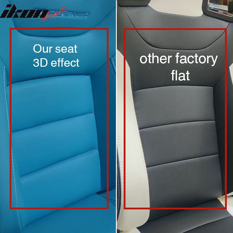 Universal 2x Reclinable Racing Seats Dual Slider Suede PU Carbon Leath