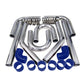 Universal 2.5" Aluminium Turbo Intercooler Piping Kit with Silicone Couplers, U-Pipe & Stainless Steel T-Bolt Clamps