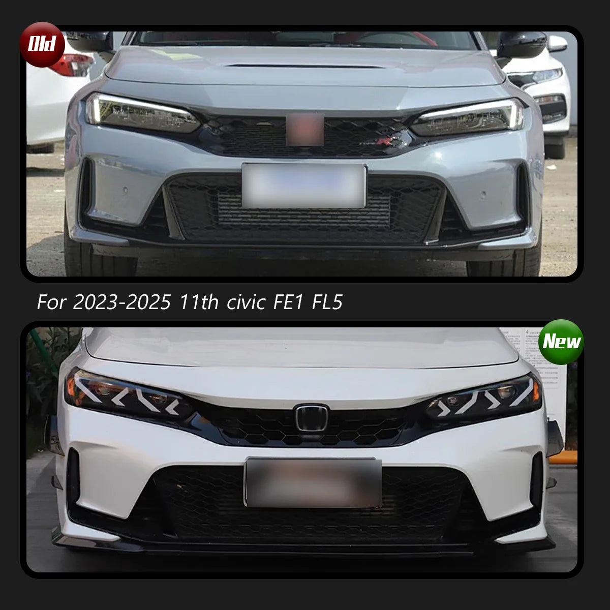 Honda Civic 11th Gen 4-Lens LED Headlight Assembly with Start-Up Animation & Dynamic Turn Signal 2022 - 2023 (Pair)