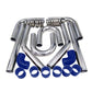 Universal 2.5" Aluminium Turbo Intercooler Piping Kit with Silicone Couplers, U-Pipe & Stainless Steel T-Bolt Clamps