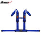 Universal 3" Wide 4 Point Buckle Racing Seat Belt Harness Nylon Blue