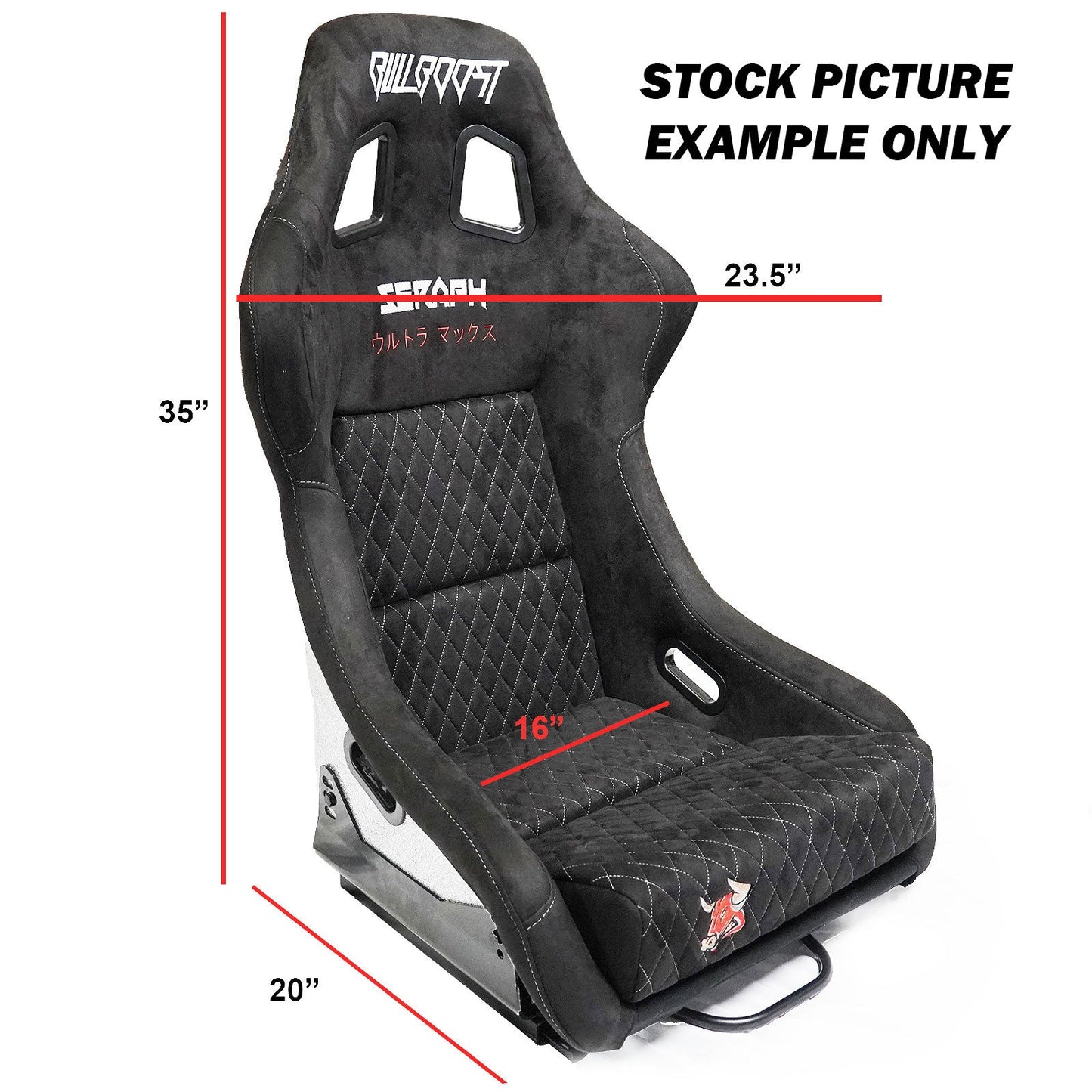Purple Bull Boost Adjustable Racing Lowered Ultra Max Bucket Seat with Slider Rails