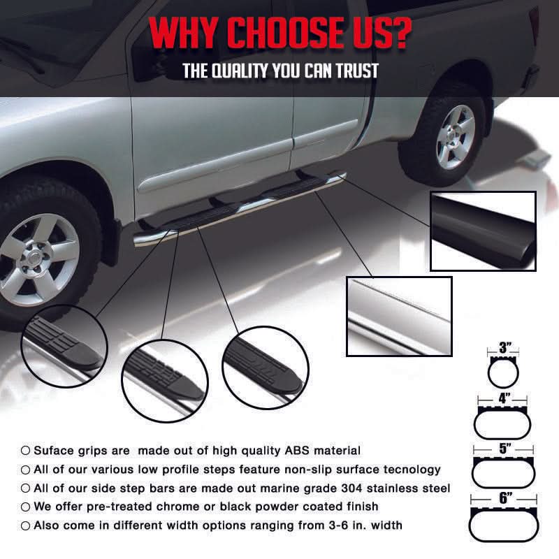 1999-2016 F250 350 450 Extended Cab 5" Step Running Boards Stainless