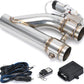 Universal 3 Inch Dual Stainless Steel Exhaust Valve Pipe Kit 2PC