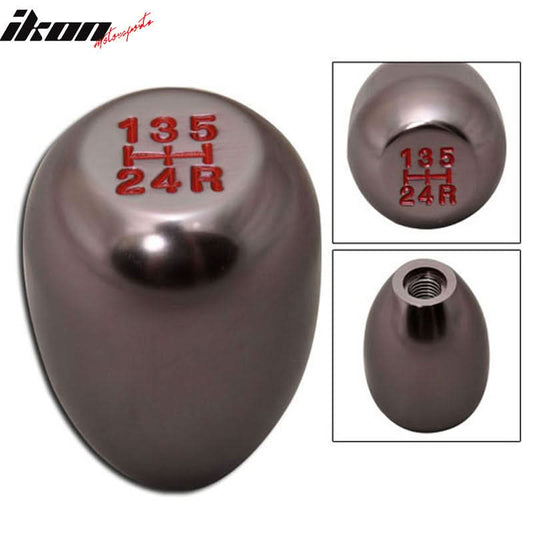 Gunmetal Universal M10X1.5MM MT T-R Gear Shift Knob 5 Speed JDM Logo
