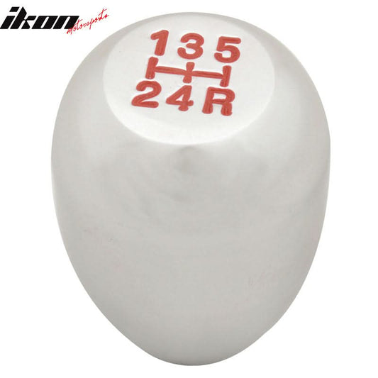 Silver M12X1.75MM MT Manual T-R Style Gear Shift Knob Engraved 5 Speed