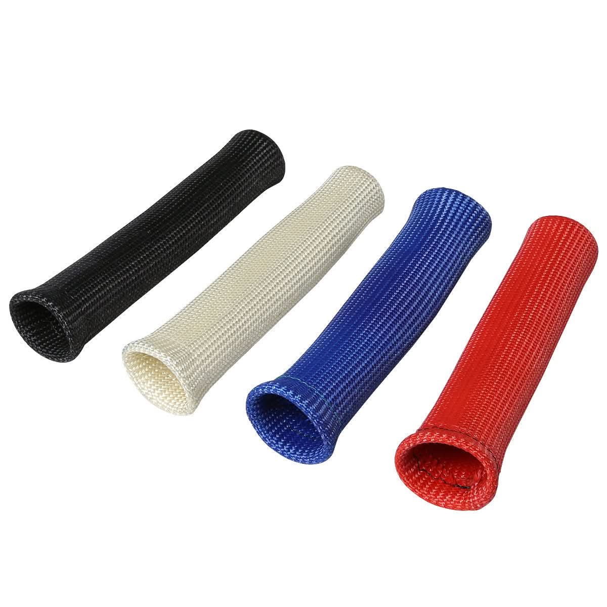 6" Spark Plug Heat Wrap Blanket - Titanium/Silicone/Lava Rock - White