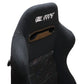 Adjustable Black Luxury Racing Lowered SR3 CONFETTI Style Velvet Seat w/ Sliders