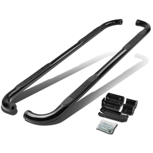 99-16 Chevy Silverado GMC Sierra 3" Round Nerf Bars Extended Cab Black