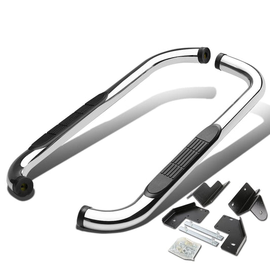 99-16 Ford F-250 F-350 Super Duty 3" Round Nerf Bar Step Bar Silver