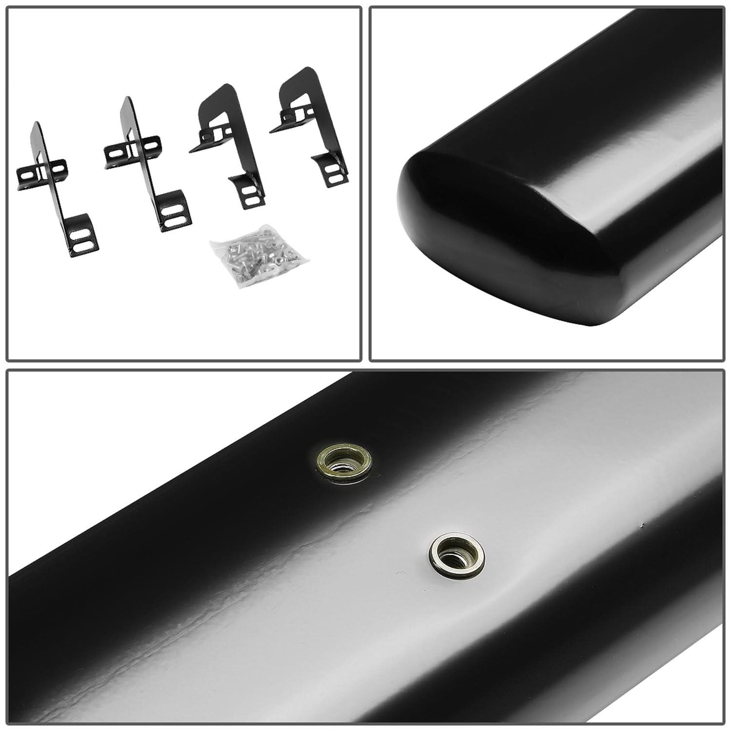 04-14 Ford F-150 Super Cab 4" Oval Straight Nerf Bars - Black