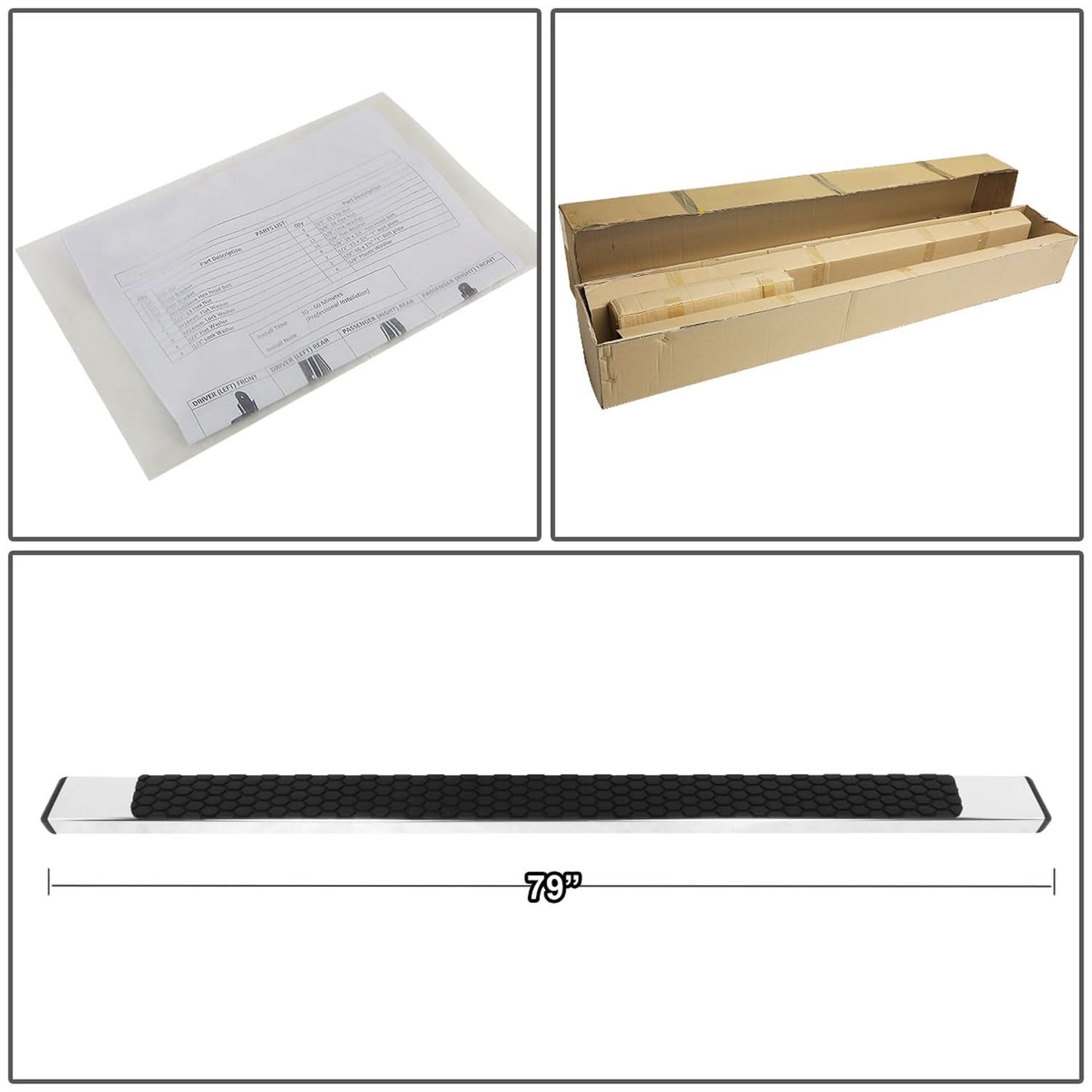 09-20 Dodge Ram 5 Inch Honeycomb Step Nerf Bars Chrome Black