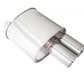 Megan Racing Universal Exhaust F-RT Dual Tip Muffler - Dual Tip 2.5" Pipe 3" Stainless Steel MR-MU-FRT-2