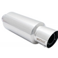 Megan Racing Universal Exhaust Muffler for 19.5" Length, 6" Height, Stainless Steel, Silver Chrome Finish