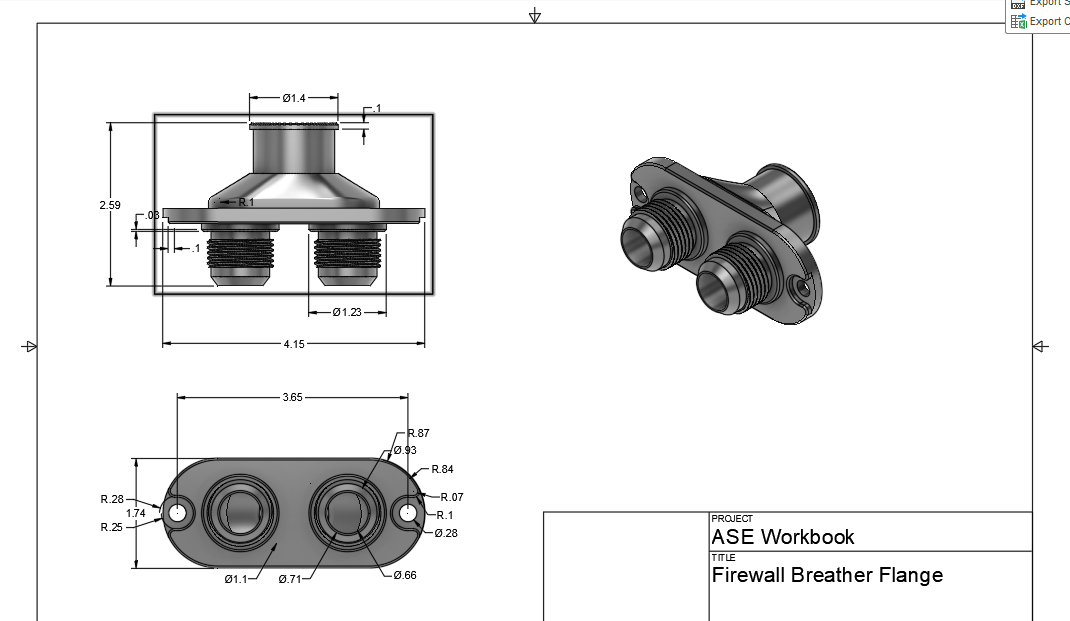 ASE Outlaw Catch Can Firewall Plate Bulkhead