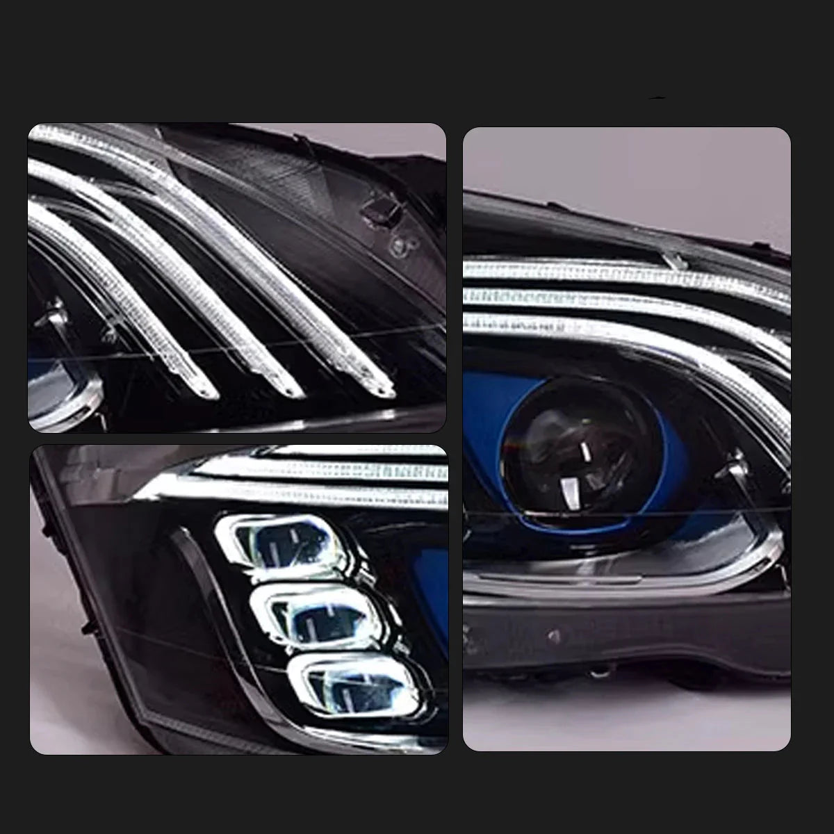 Mercedes-Benz S-Class W221 LED Headlight Assembly with DRL, Sequential Turn Signal & High / Low Beam 2006 - 2013