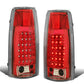 89-90 Chevy C/K Series LED Tail Lights - Chrome/Red