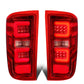 14-19 Chevy Silverado GMC Sierra C-Bar Style LED Tail Lights Chrome/Red