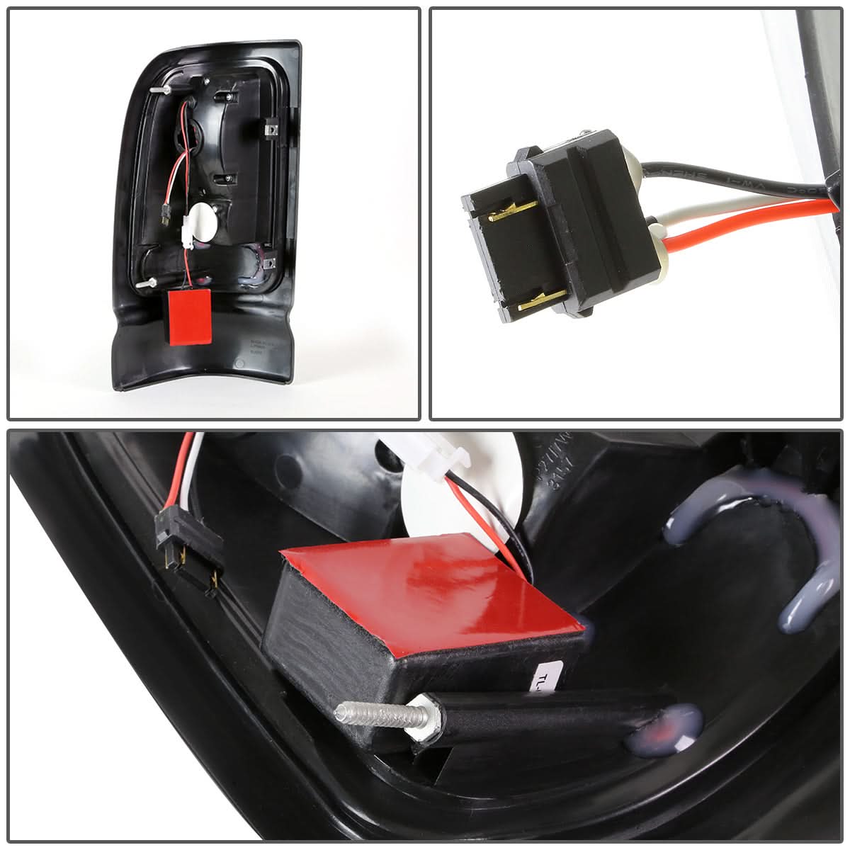 94-02 Dodge Ram C-Bar 3D U-Halo LED Tail Lights Black Smoke