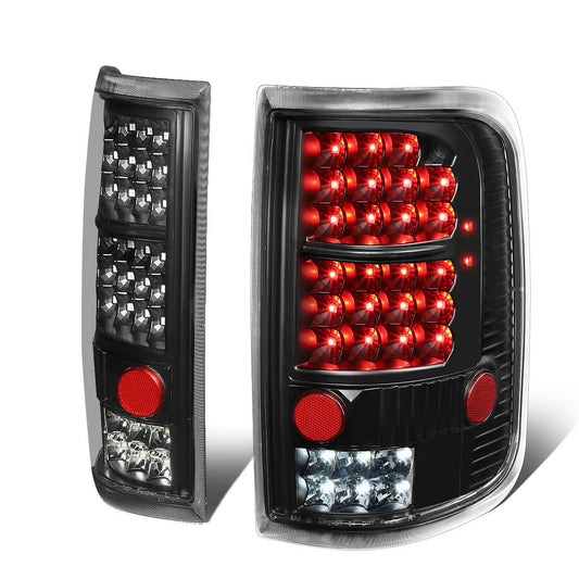 2004-2008 Ford F-150 LED Tail Lights - Black Clear