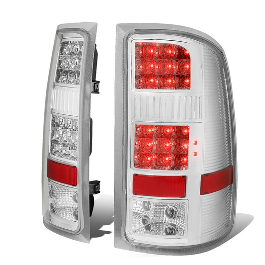 2007-2014 GMC Sierra LED Tail Lights - Chrome/Clear