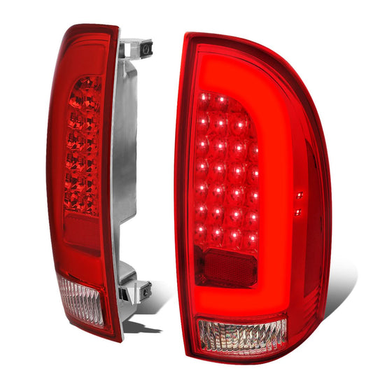 2005-2015 Toyota Tacoma L-Bar Style 3D LED Tail Lights Chrome/Red