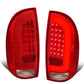 2005-2015 Toyota Tacoma L-Bar Style 3D LED Tail Lights Chrome/Red