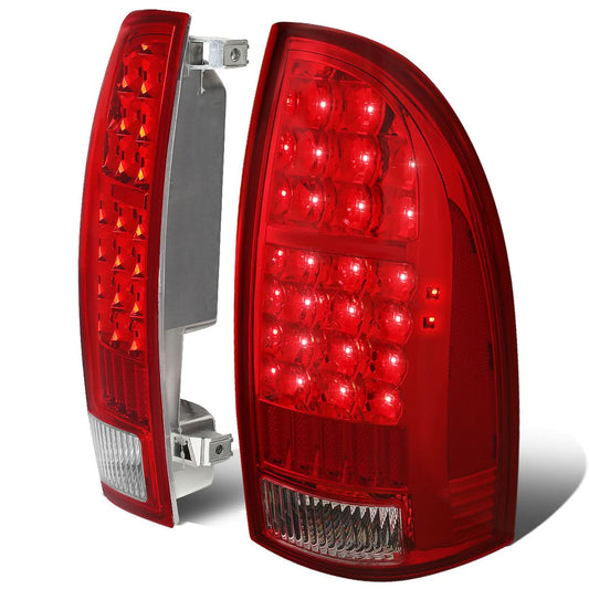 2005-2015 Toyota Tacoma LED Tail Lights - Chrome Red