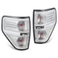 09-14 Ford F-150 Chrome Clear Lens Tail Lights with Red Bulb