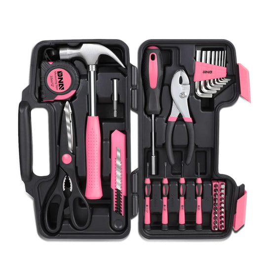 39-Piece Tool Set Box - Black/Pink