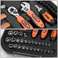 64-Piece Chrome Vanadium Steel Tool Set - Black/Orange