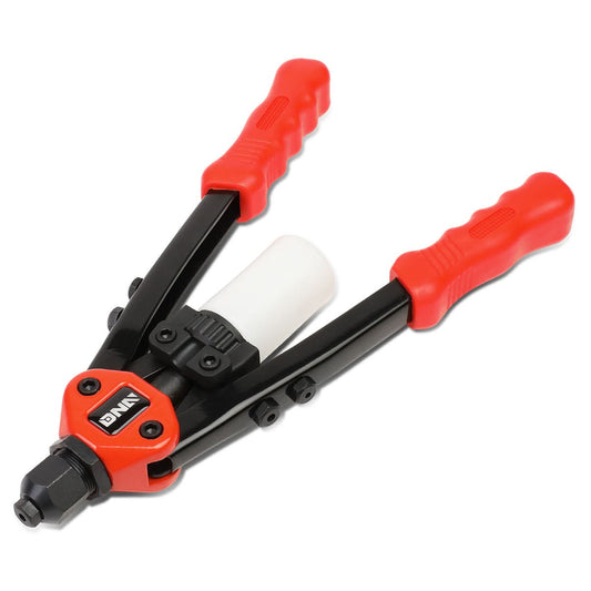 DNA Logo Hand Riveter 12.5" Handles with Collection Bottle Black Red