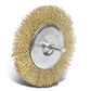 DNA Logo Wire Wheel 4 inch OD 1/4 inch Shank Metallic Brass