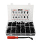 240pc Plastic Clips Kit w/ Removal Tool - 12 Sizes Black