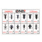 240pc Plastic Clips Kit w/ Removal Tool - 12 Sizes Black
