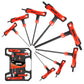 T-Type Hex Key Set with Flat Head 2-10mm Red 8 Piece Plastic Box