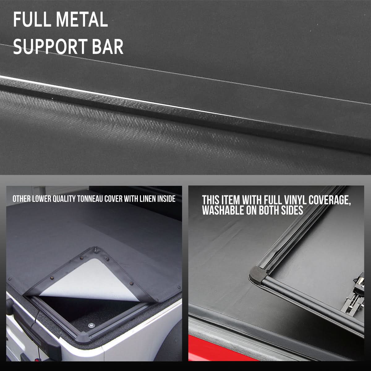2016-2021 Toyota Tacoma Soft Tri-Fold Tonneau Cover - 6FT Bed