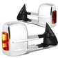99-06 Chevrolet Silverado GMC Sierra Manual Towing Mirrors Pair Chrome