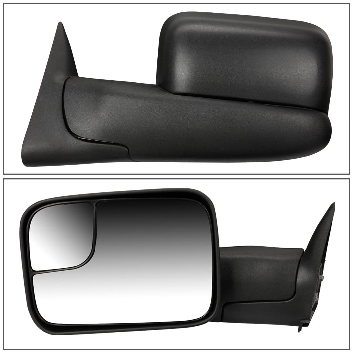 2002-2009 Dodge Ram Manual Towing Mirror - Left Side Black