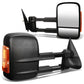 99-02 Chevy Silverado GMC Sierra Towing Mirrors Heated Power Black Amber