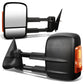 99-02 Chevy Silverado GMC Sierra Towing Mirrors Heated Power Black Amber
