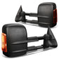 99-02 Chevy Silverado GMC Sierra Towing Mirrors Heated Power Black Amber