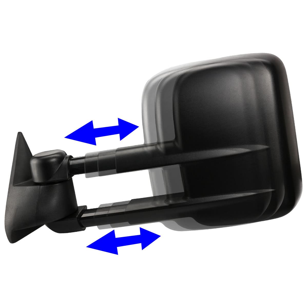 88-02 Chevrolet C/K 1500/2500/3500 Manual Towing Mirrors Black Pair