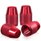 Red Knurled Valve Caps - RT 007 Style