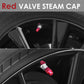 Red Knurled Valve Caps - RT 007 Style
