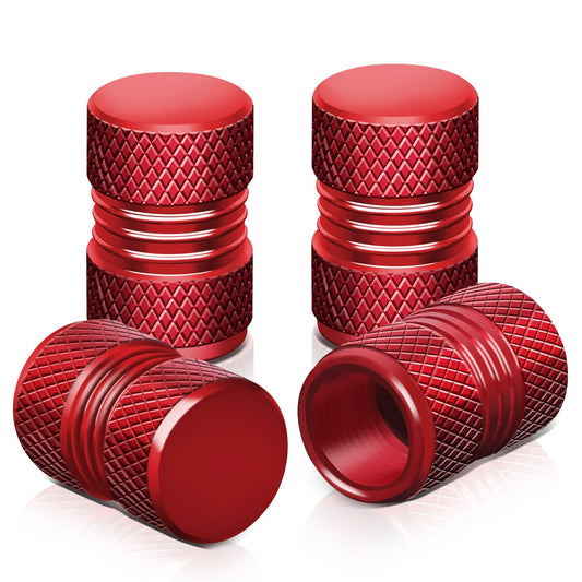 Two Grip Top/Bottom Valve Caps - Red