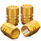 Hex Style Gold Valve Caps with Mid Cut Outs