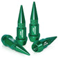 Spiked Lug Nut Style Valve Caps - 45mm Tall - Green